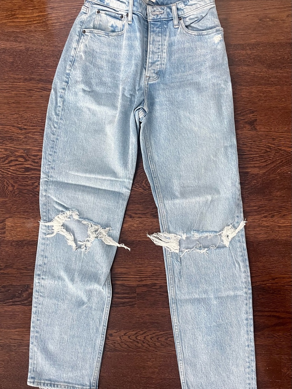 Abercrombie & Fitch Light Blue High-Rise Dad Jeans Curve Love